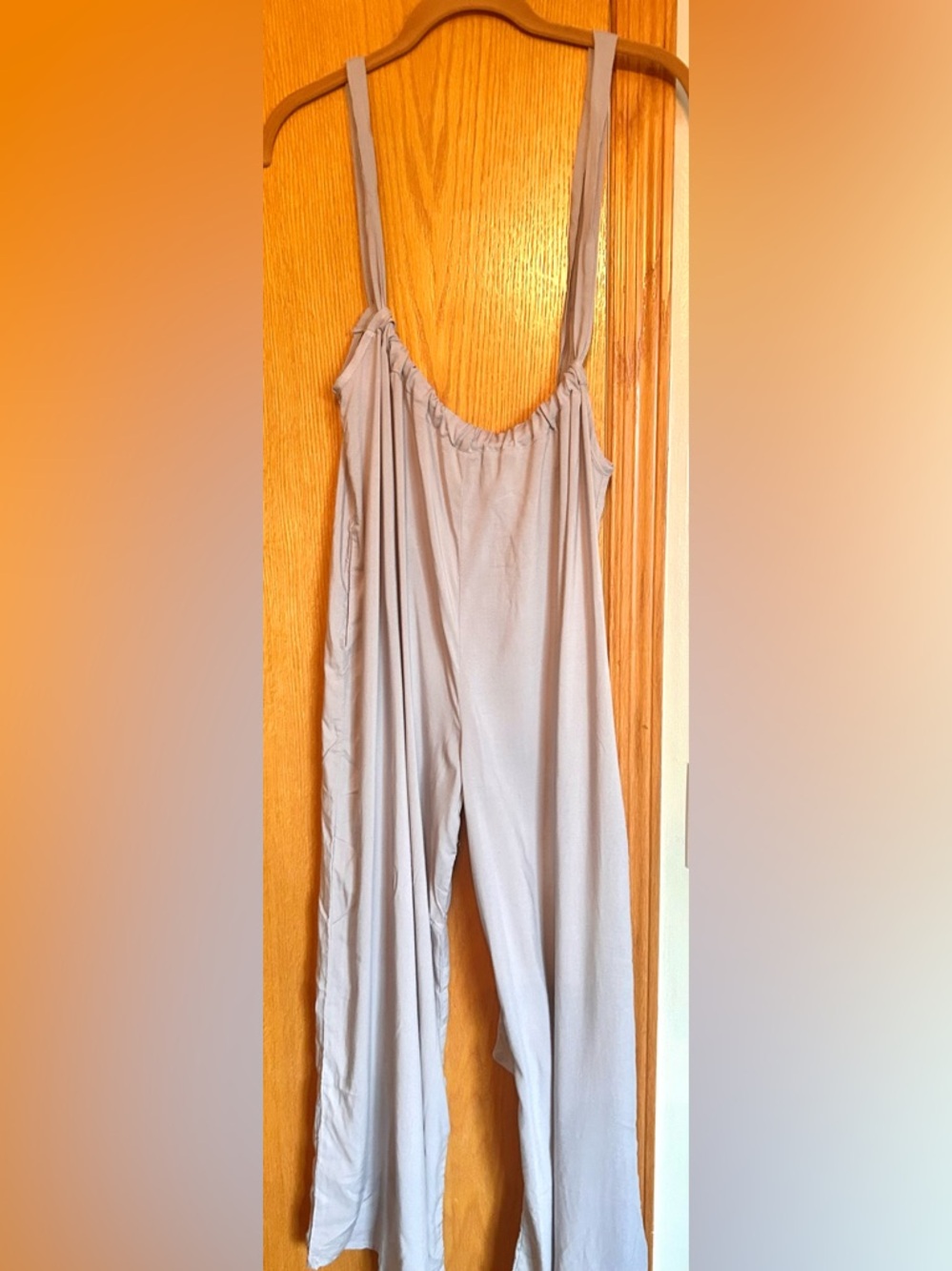 Zenana Outfitters Soft Gray Wide-Leg Jumpsuit